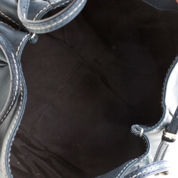 Pre Owned Carolina Herrera Dark Green Leather CH Logo Tote 