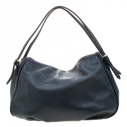 Pre Owned Carolina Herrera Dark Green Leather CH Logo Tote 