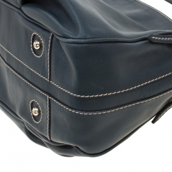 Pre Owned Carolina Herrera Dark Green Leather CH Logo Tote 