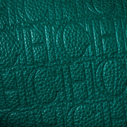 Pre Owned Carolina Herrera Green Leather Minuetto Top Handle Bag