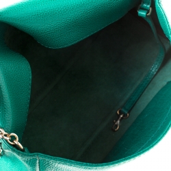 Pre Owned Carolina Herrera Green Leather Minuetto Top Handle Bag