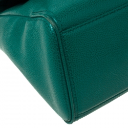 Pre Owned Carolina Herrera Green Leather Minuetto Top Handle Bag