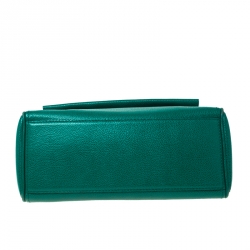 Pre Owned Carolina Herrera Green Leather Minuetto Top Handle Bag