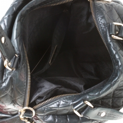 Pre Owned Carolina Herrera Black Quilted Leather Chain Satchel