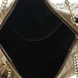 Pre Owned Carolina Herrera Monogram Embossed Dahlia Hobo