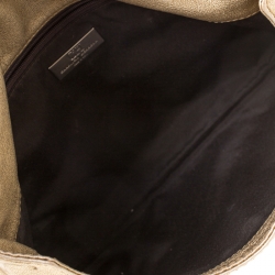 Pre Owned Carolina Herrera Metallic Gold Monogram Leather Audrey Shoulder Bag