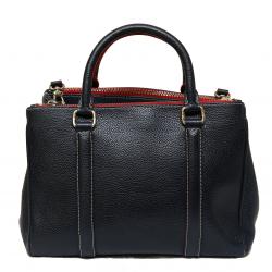 Pre Owned Carolina Herrera Dark Blue/Red Leather Matteo Tote