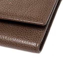 Pre Owned Carolina Herrera Brown Leather Continental Wallet