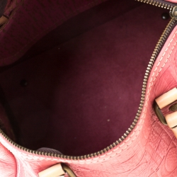 Carolina Herrera Pink Monogram Leather Andy Boston Bag