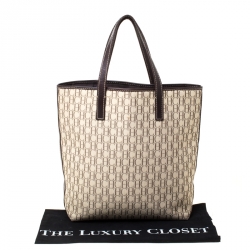 Pre Owned Carolina Herrera Beige/Brown Monogram Canvas Shopper Tote