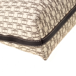 Pre Owned Carolina Herrera Beige/Brown Monogram Canvas Shopper Tote