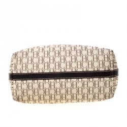 Pre Owned Carolina Herrera Beige/Brown Monogram Canvas Shopper Tote