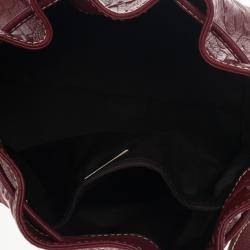 Pre Owned Carolina Herrera Embossed Drawstring Hobo