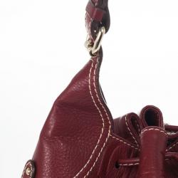 Pre Owned Carolina Herrera Embossed Drawstring Hobo