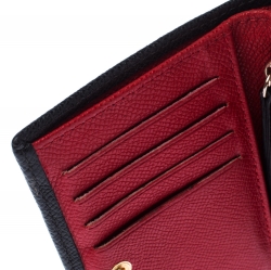 Pre Owned Carolina Herrera Black Leather Bifold Wallet