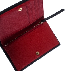 Pre Owned Carolina Herrera Black Leather Bifold Wallet