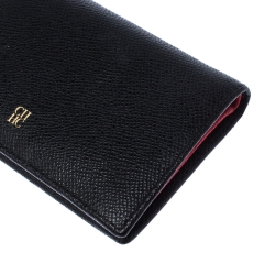 Pre Owned Carolina Herrera Black Leather Bifold Wallet