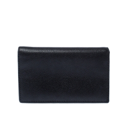 Pre Owned Carolina Herrera Black Leather Bifold Wallet