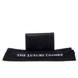 Pre Owned Carolina Herrera Black Leather Bifold Wallet