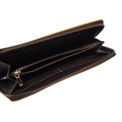 Pre Owned  Carolina Herrera Mustard Leather Zip Around Wallet