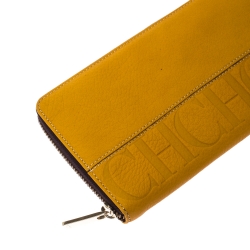 Pre Owned  Carolina Herrera Mustard Leather Zip Around Wallet
