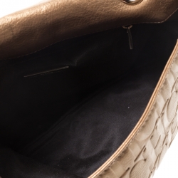 Pre Owned Carolina Herrera Bronze Monogram Leather Audrey Shoulder Bag