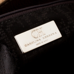 Pre Owned Carolina Herrera Caramel Leather Matteo Tote