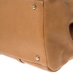 Pre Owned Carolina Herrera Caramel Leather Matteo Tote