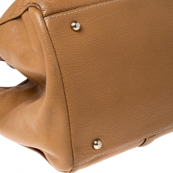Pre Owned Carolina Herrera Caramel Leather Matteo Tote