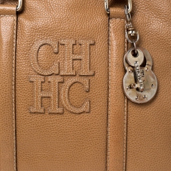 Pre Owned Carolina Herrera Caramel Leather Matteo Tote