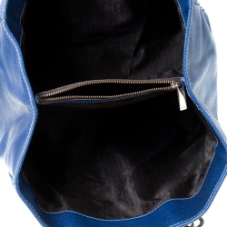 Pre Owned Carolina Herrera Blue Leather Large Matteo Tote