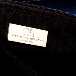 Pre Owned Carolina Herrera Blue Leather Large Matteo Tote