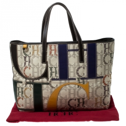 مملوكة مسبقًا Carolina Herrera Multicolor Monogram Canvas Shopper Tote