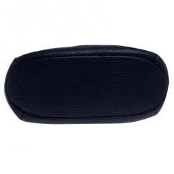 Pre Owned Carolina Herrera Navy Blue Pebbled Leather Maria Shoulder Bag