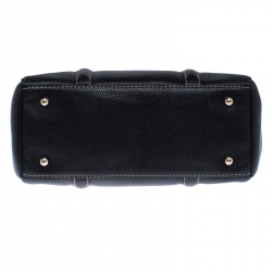 Pre Owned Carolina Herrera Black Pebbled Leather Small Matteo Tote