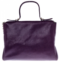 Pre Owned حقيبة كتف كارولينا هيريرا قلاب يد علوية مينوتو جلد بنفسجية