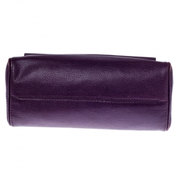 Pre Owned حقيبة كتف كارولينا هيريرا قلاب يد علوية مينوتو جلد بنفسجية