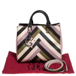 Pre Owned Carolina Herrera Multicolour Leather Charm Tote