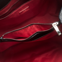 Pre Owned Carolina Herrera Black Monogram Leather Matteo Tote