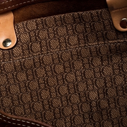 Pre Owned Carolina Herrera Brown Monogram Leather Andy Tote
