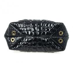 Pre Owned Carolina Herrera Black Patent Quilted Tote