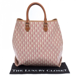 Pre Owned Carolina Herrera Magenta/Browm Monogram Coated Canvas Tote