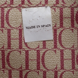 Pre Owned Carolina Herrera Magenta/Browm Monogram Coated Canvas Tote