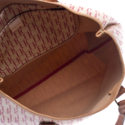 Pre Owned Carolina Herrera Magenta/Browm Monogram Coated Canvas Tote