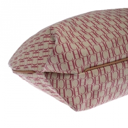 Pre Owned Carolina Herrera Magenta/Browm Monogram Coated Canvas Tote