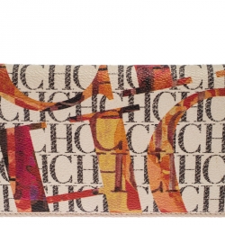 Pre Owned Carolina Herrera Multicolor Painted Monogram Leather Continental Wallet