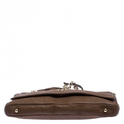 Pre Owned Carolina Herrera Brown Leather Tassel Shoulder Bag