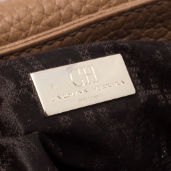 Pre Owned Carolina Herrera Brown Leather Tassel Shoulder Bag