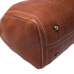 مملوكة مسبقًا Carolina Herrera Brown Leather Large Andy Boston Bag