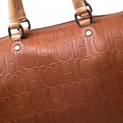 مملوكة مسبقًا Carolina Herrera Brown Leather Large Andy Boston Bag